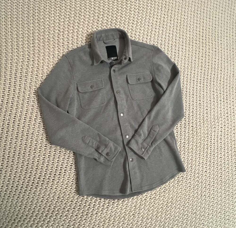 Linksoul Heather Gray Knit Shacket Shirt Jacket
